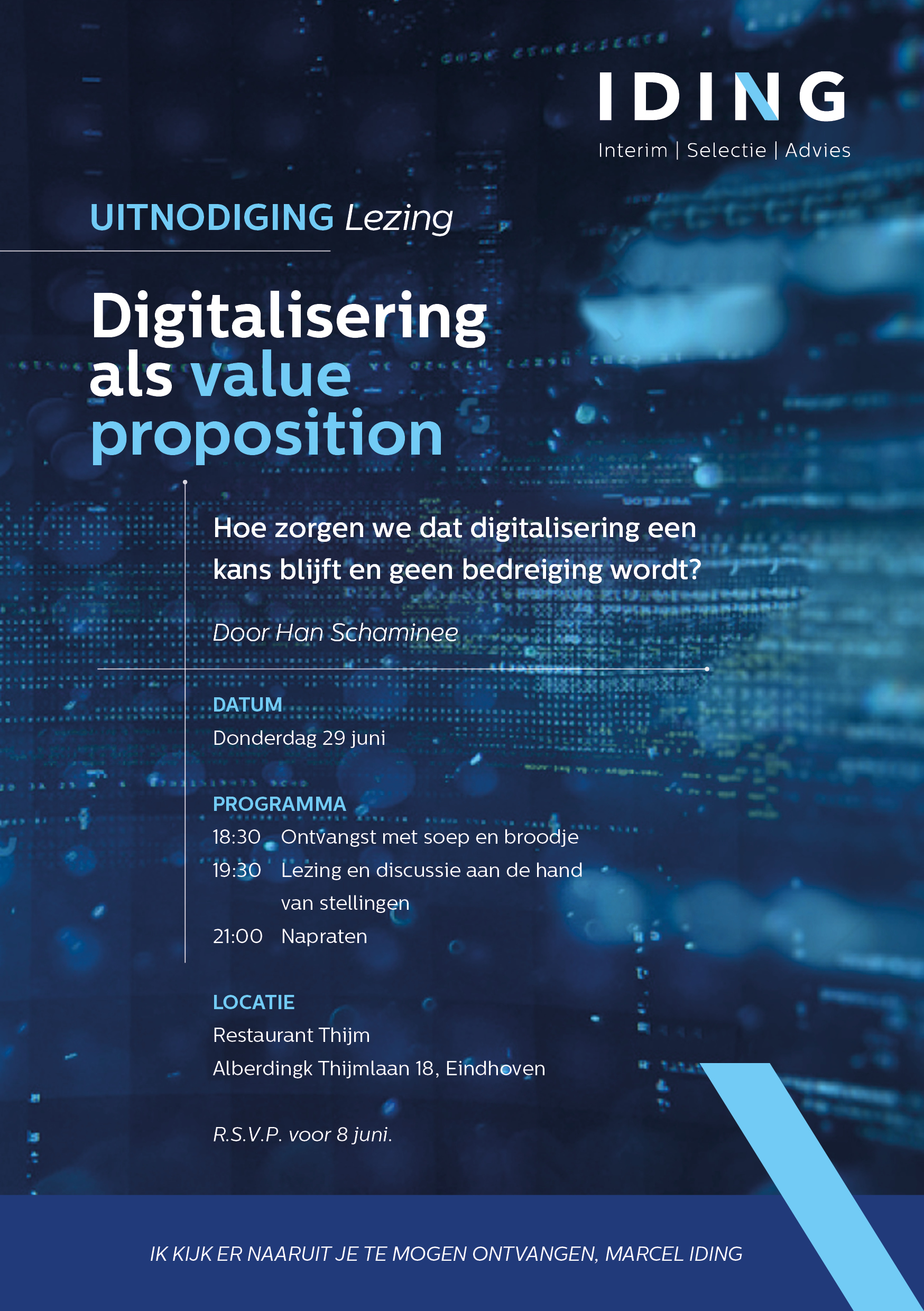 Uitnodiging lezing Han Schaminee Rob Howe